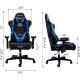 AutoFull Gaming Chair Blue And Black PU Leather Racing Style Computer Chair, E-Sports Swivel Chair, AF070UPU Standard