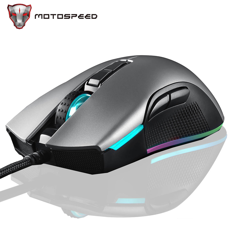 Motospeed V70 zues 6400 Gaming Mouse RGB LED Backlight Optical USB Wired 7 Buttons Customize Macro Programming