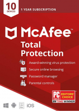 Official Mcafee Total Protection 10 Devices 1 Year Global