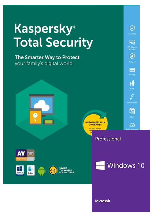 Official Windows 10 Pro OEM+Kaspersky Total Security 1 PC 1 Year Key Global Windows 10 Pro OEM+Kaspersky Total Security 1 PC 1 Year Key Global